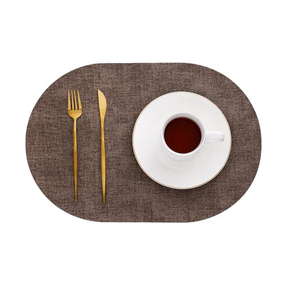 Placemats Ovaal Leerlook Antislip – Hittebestendige Placemats, Set van 4 of 6