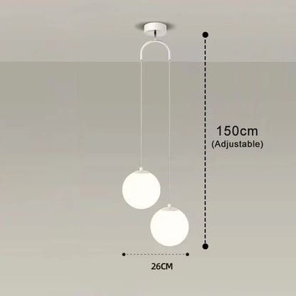 Hanglamp Luna Glazen Bol – Nordic Pendant met 1 of 2 Bollen