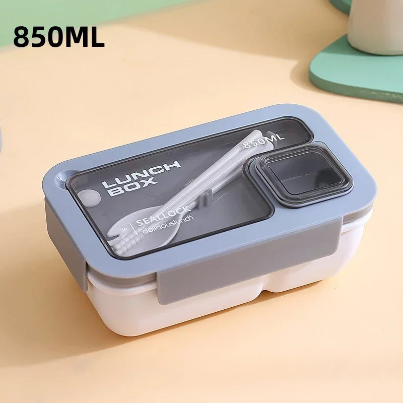 Bento Lunchbox Lekvrij met Bestek – Magnetron- & Vaatwasbestendig, 850 of 1100 ml