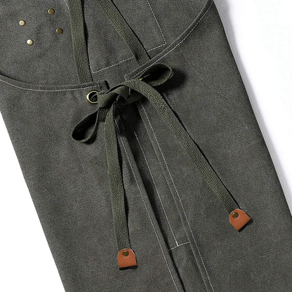 Keukenschort Canvas – Unisex Kookschort voor Koken, BBQ & Werk, Verstelbaar