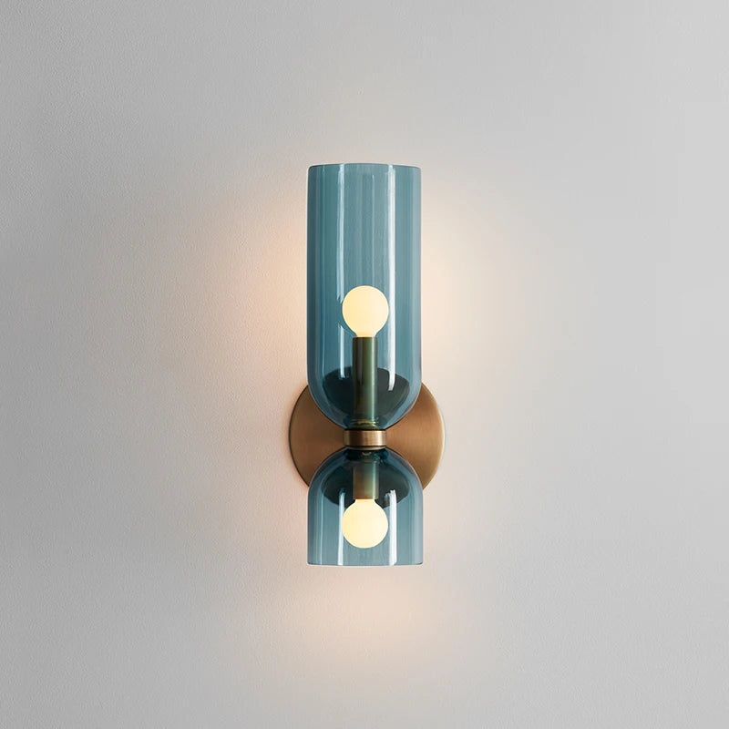 Wandlamp Glazen Buis – Nordic Sconce in Rookglas voor Hal & Slaapkamer