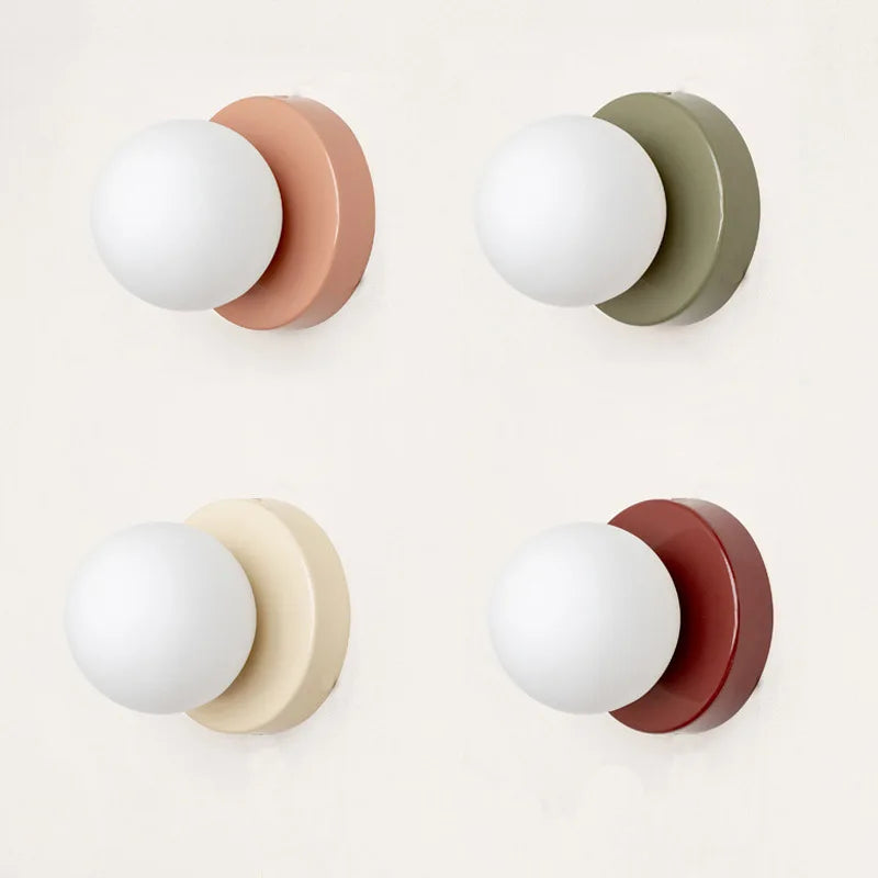Wandlamp Macaron Gekleurd Glas – Moderne LED Sconce voor Slaapkamer & Hal