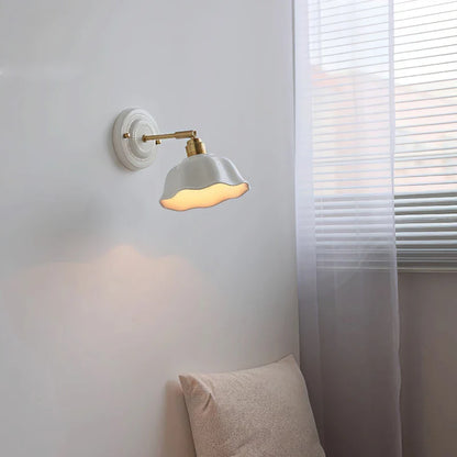 Wandlamp Crème Keramiek – Vintage Nordic Sfeerlamp voor Slaapkamer & Hal