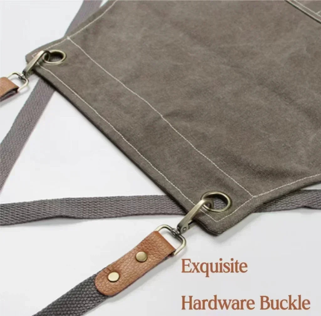 Keukenschort Canvas – Unisex Kookschort voor Koken, BBQ & Werk, Verstelbaar