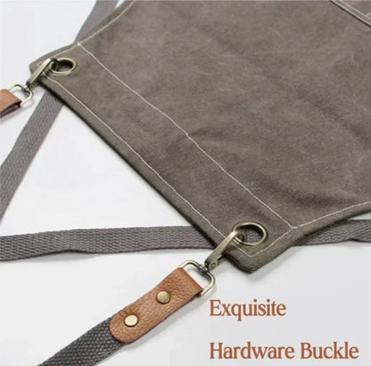 Keukenschort Canvas – Unisex Kookschort voor Koken, BBQ & Werk, Verstelbaar