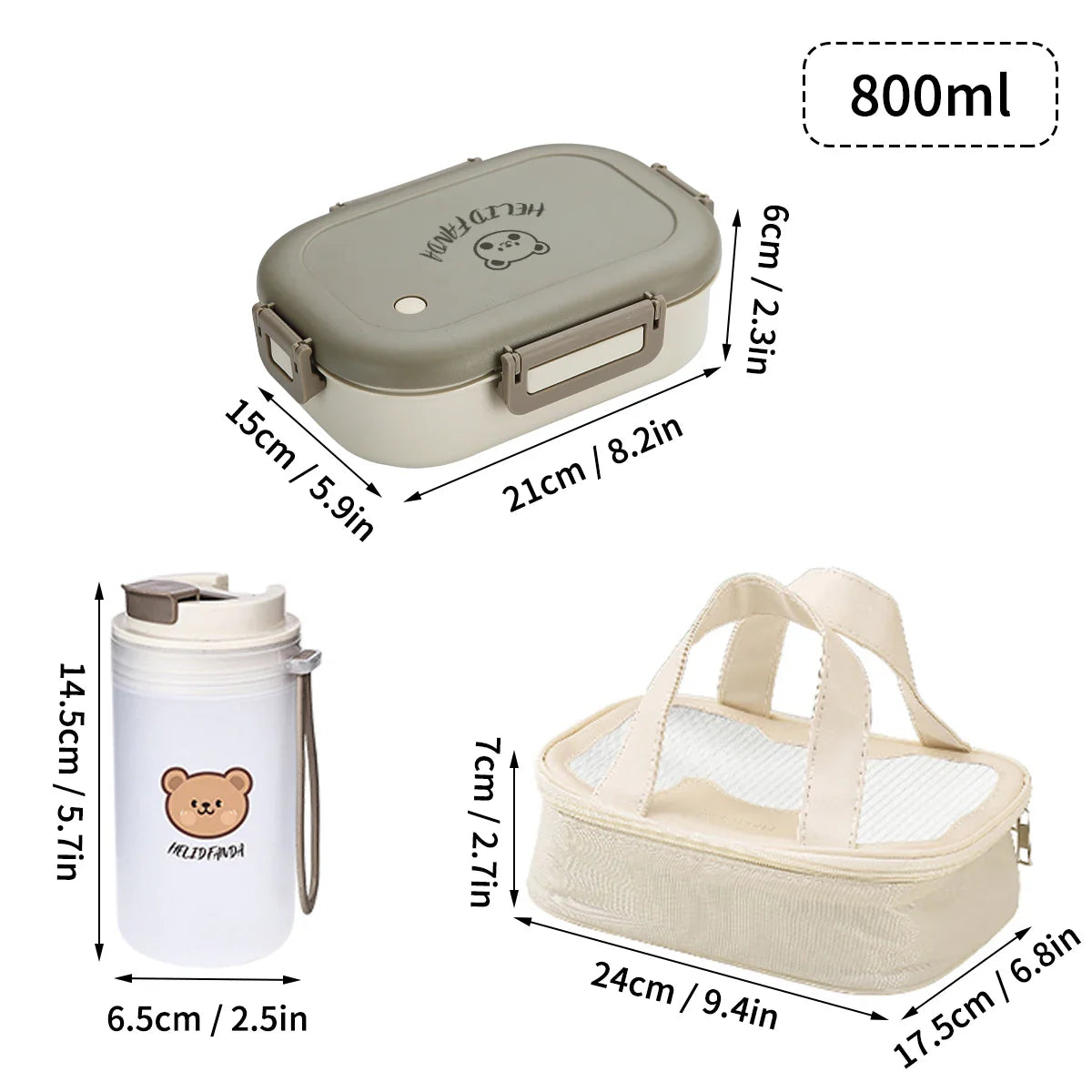 Bento Lunchbox 3 Vakken Lekvrij – Draagbare Broodtrommel voor Werk & School