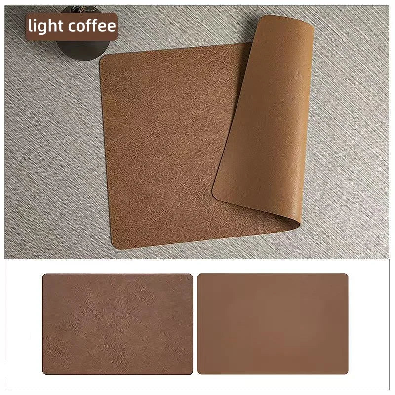 Placemats Dubbelzijdig Leerlook – Hittebestendige Waterdichte Placemats, Set van 4 of 6
