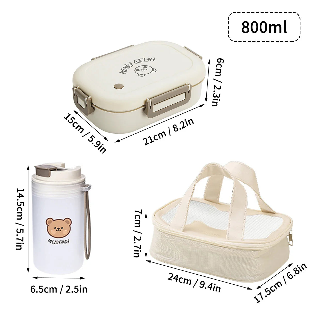 Bento Lunchbox 3 Vakken Lekvrij – Draagbare Broodtrommel voor Werk & School