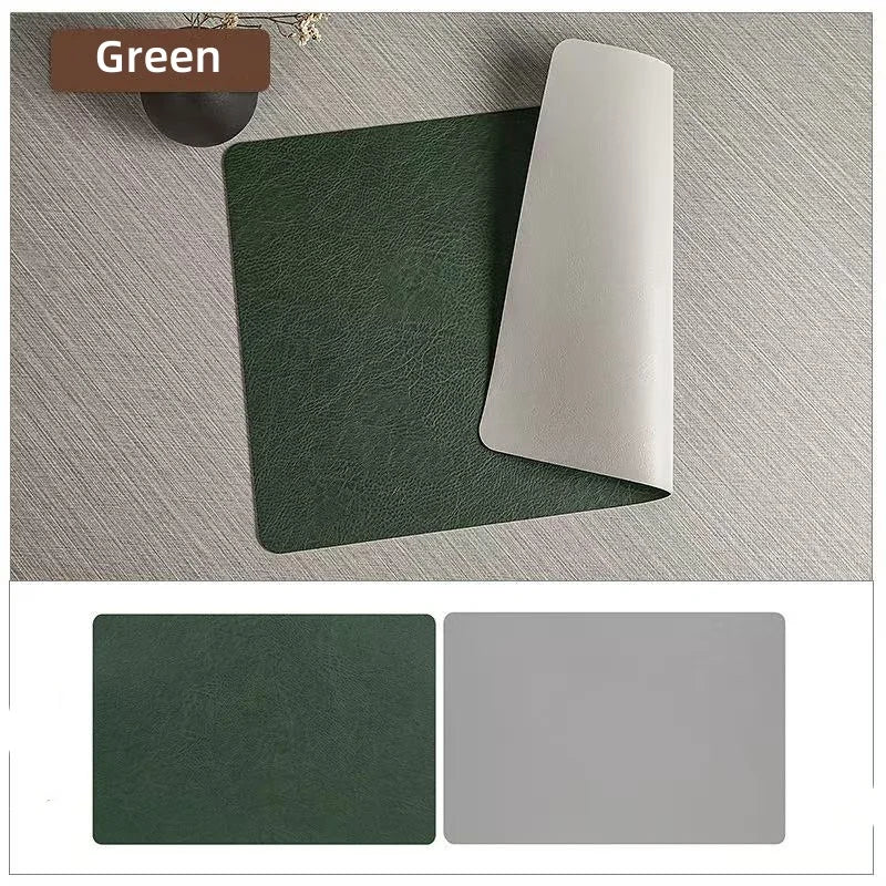 Placemats Dubbelzijdig Leerlook – Hittebestendige Waterdichte Placemats, Set van 4 of 6