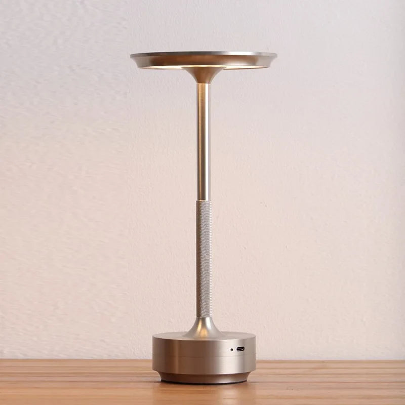 Oplaadbare Tafellamp Touch Dimbaar – Draadloze LED Sfeerlamp van Aluminium