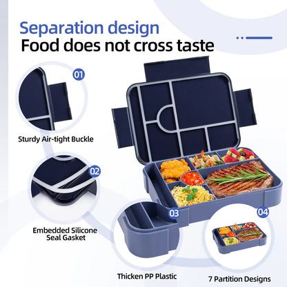Bento Lunchbox 1330ml Lekvrij – Grote Broodtrommel Magnetronbestendig voor Werk & School