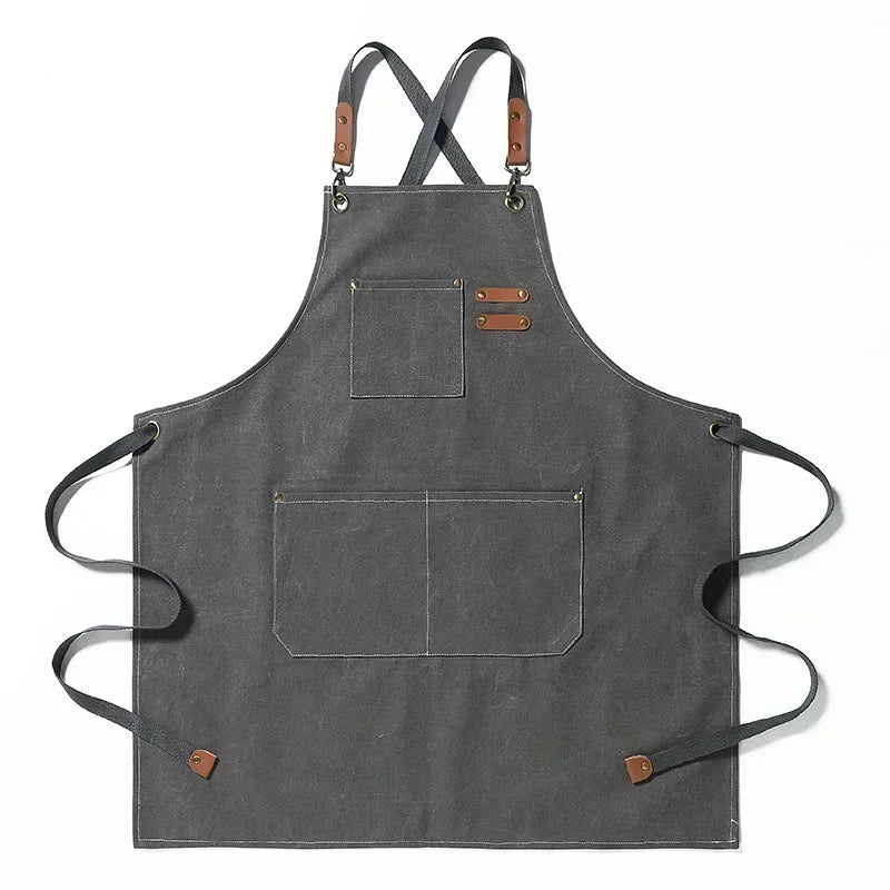 Keukenschort Canvas – Unisex Kookschort voor Koken, BBQ & Werk, Verstelbaar