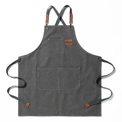 Keukenschort Canvas – Unisex Kookschort voor Koken, BBQ & Werk, Verstelbaar