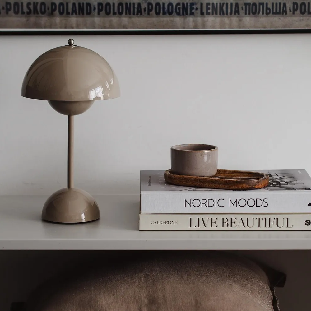 Mushroom Pod Tafellamp Oplaadbaar – Draadloze Dimbare LED Nachtlamp met Touch
