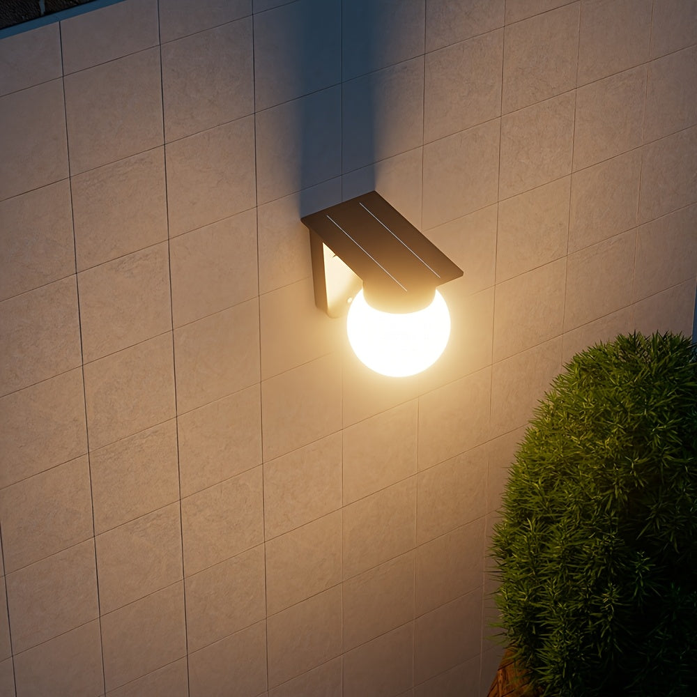 Solar Wandlamp Bol – Dimbare LED Buitenlamp op Zonne-energie voor Gevel & Tuin