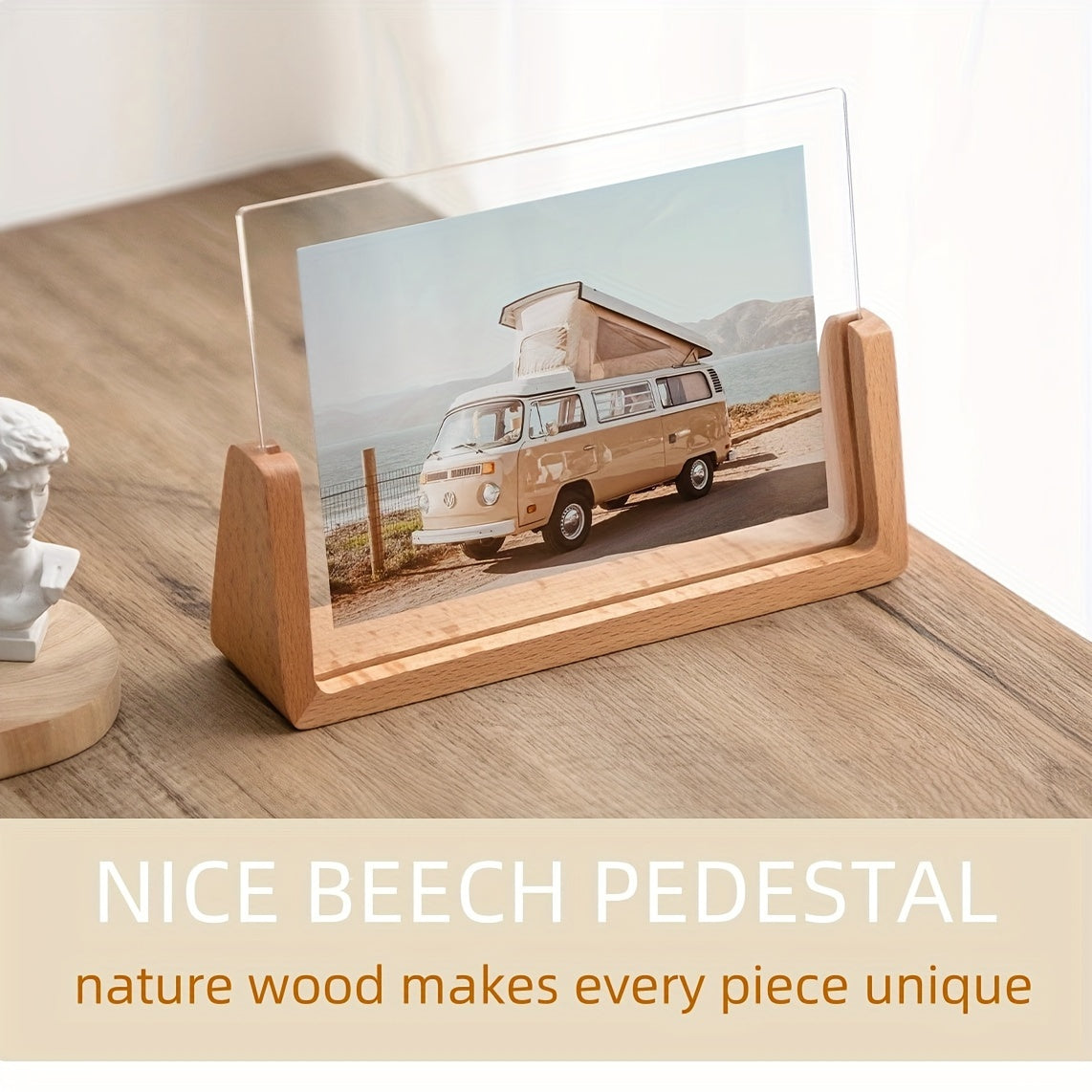 Fotolijst U-vorm Acryl & Hout – Modern Minimalistische Staande Fotolijst
