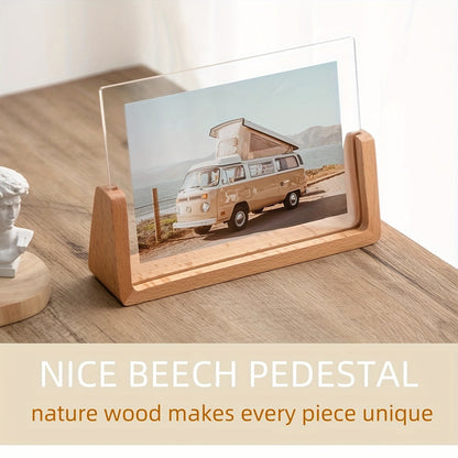 Fotolijst U-vorm Acryl & Hout – Modern Minimalistische Staande Fotolijst