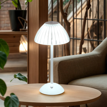 Gouden Touch Tafellamp Oplaadbaar – Draadloze Dimbare LED met Kristallook Kap & 3 Lichtkleuren