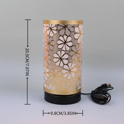 Tafellamp Bloemmotief USB – Decoratieve Sfeerlamp met Warm Licht voor Nachtkastje