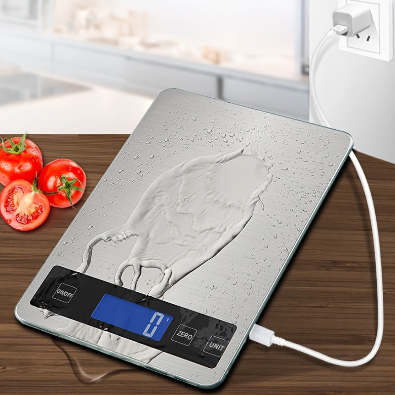 Digitale Keukenweegschaal 15kg – USB Oplaadbaar, Precisie Voedselweegschaal