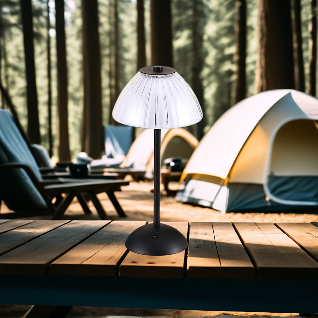 Gouden Touch Tafellamp Oplaadbaar – Draadloze Dimbare LED met Kristallook Kap & 3 Lichtkleuren