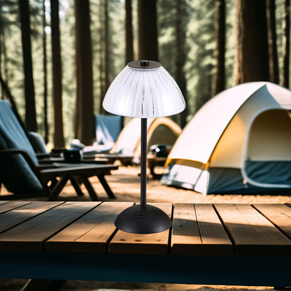 Gouden Touch Tafellamp Oplaadbaar – Draadloze Dimbare LED met Kristallook Kap & 3 Lichtkleuren