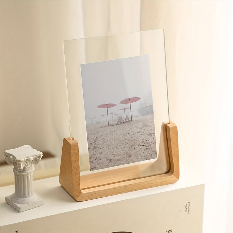 Fotolijst U-vorm Acryl & Hout – Modern Minimalistische Staande Fotolijst