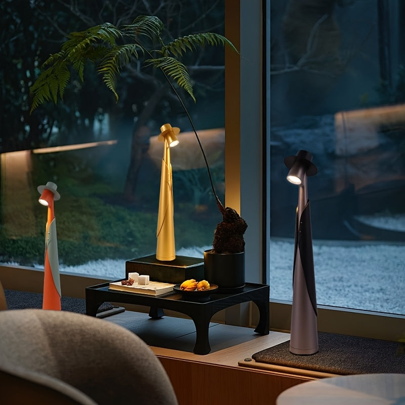 Tafellamp Oplaadbaar Hoedvorm – Creatieve Dimbare LED Bureaulamp met Touch