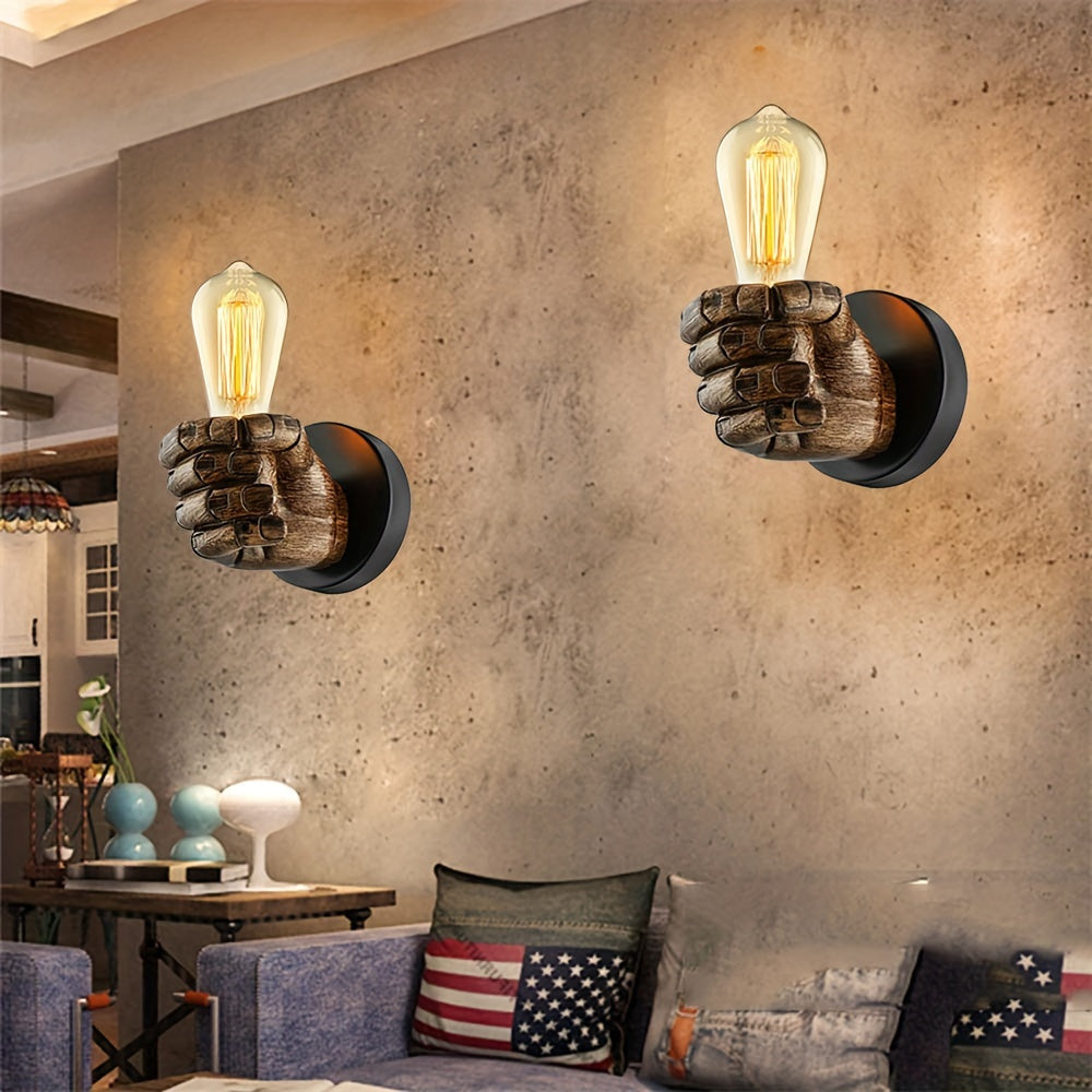 Wandlamp Hand Industrieel – Bijzondere Resin Sconce voor Woonkamer