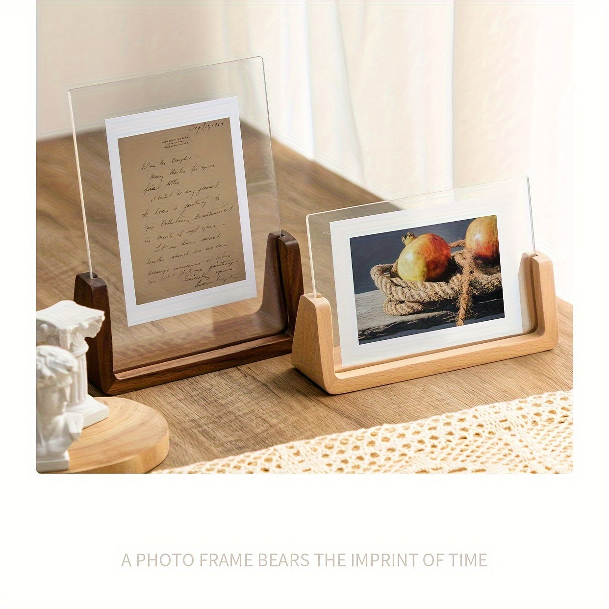 Fotolijst U-vorm Acryl & Hout – Modern Minimalistische Staande Fotolijst