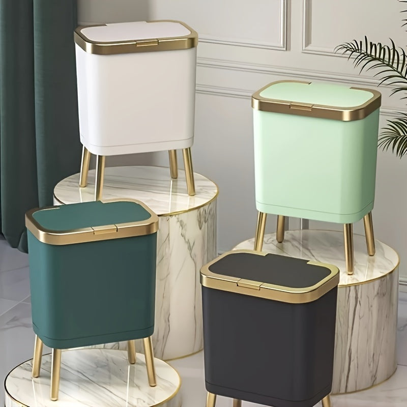 Prullenbak 15L met Pootjes – Moderne Geurdichte Afvalemmer voor Keuken, Woonkamer & Badkamer