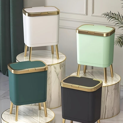 Prullenbak 15L met Pootjes – Moderne Geurdichte Afvalemmer voor Keuken, Woonkamer & Badkamer