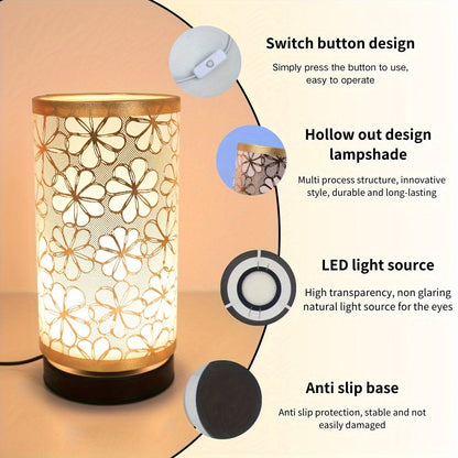 Tafellamp Bloemmotief USB – Decoratieve Sfeerlamp met Warm Licht voor Nachtkastje