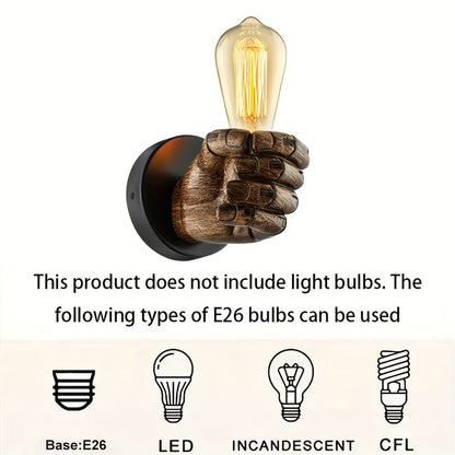 Wandlamp Hand Industrieel – Bijzondere Resin Sconce voor Woonkamer