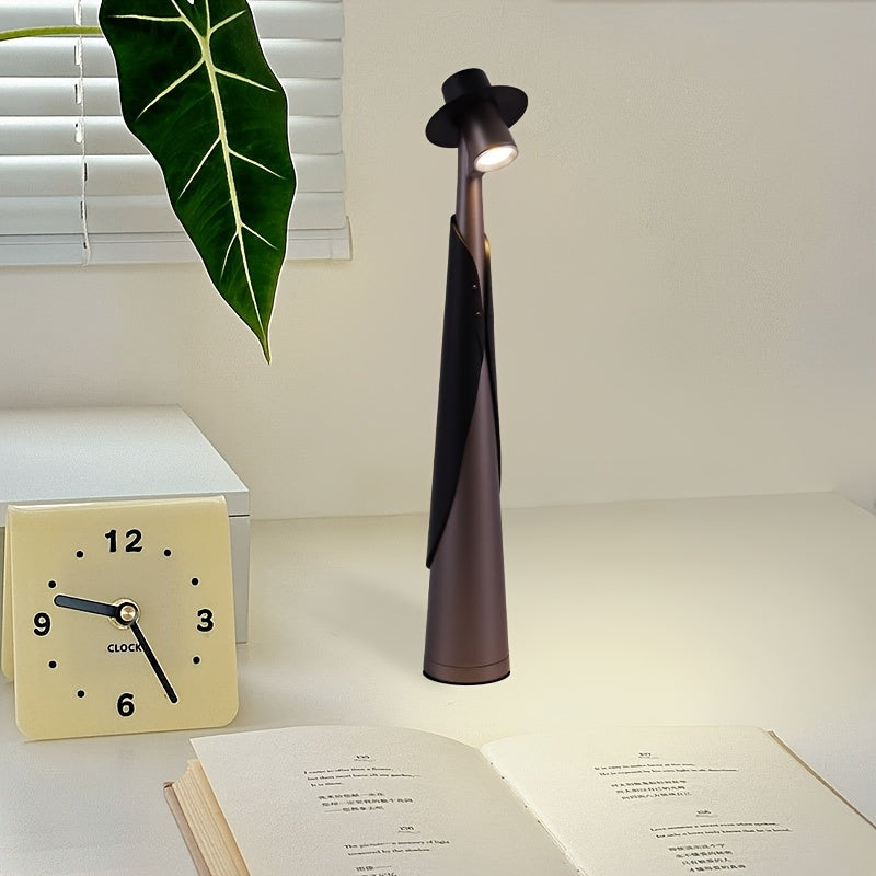 Tafellamp Oplaadbaar Hoedvorm – Creatieve Dimbare LED Bureaulamp met Touch