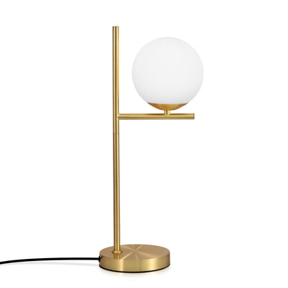 Tafellamp Goud met Witte Glasbol – Moderne Sfeerlamp voor Woonkamer & Nachtkastje