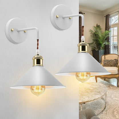 Wandlamp Metaal Industrieel – Set van 2 Sconces voor Slaapkamer & Hal