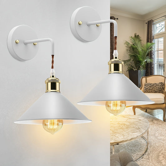 Wandlamp Metaal Industrieel – Set van 2 Sconces voor Slaapkamer & Hal