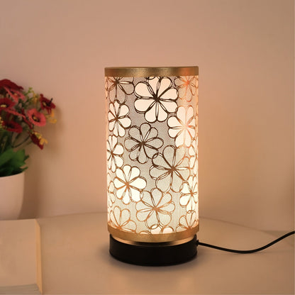 Tafellamp Bloemmotief USB – Decoratieve Sfeerlamp met Warm Licht voor Nachtkastje