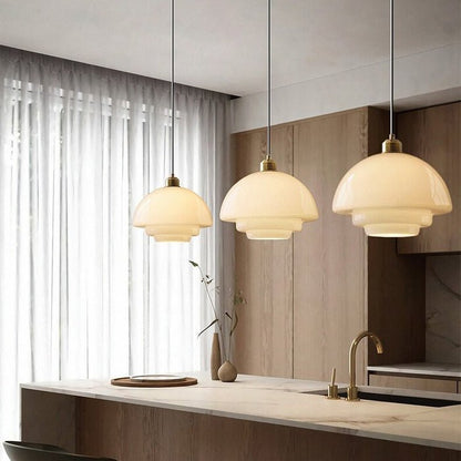 Hanglamp Wit Glas – Modern Mid-Century Plafondlamp voor Eetkamer & Keuken
