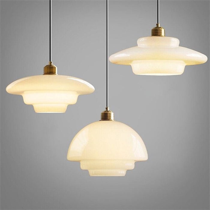 Hanglamp Wit Glas – Modern Mid-Century Plafondlamp voor Eetkamer & Keuken