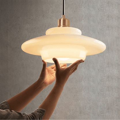 Hanglamp Wit Glas – Modern Mid-Century Plafondlamp voor Eetkamer & Keuken