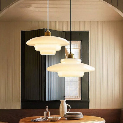 Hanglamp Wit Glas – Modern Mid-Century Plafondlamp voor Eetkamer & Keuken