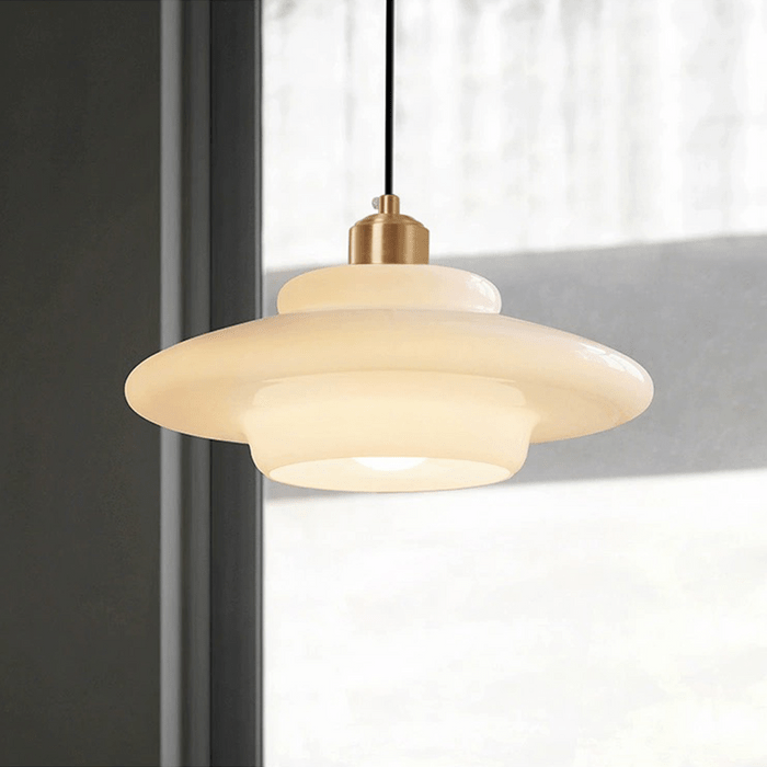 Hanglamp Wit Glas – Modern Mid-Century Plafondlamp voor Eetkamer & Keuken