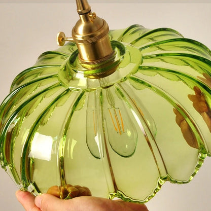 Hanglamp Bloem Gekleurd Glas – Vintage Pendant Lamp voor Eetkamer & Hal