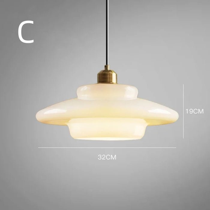 Hanglamp Wit Glas – Modern Mid-Century Plafondlamp voor Eetkamer & Keuken