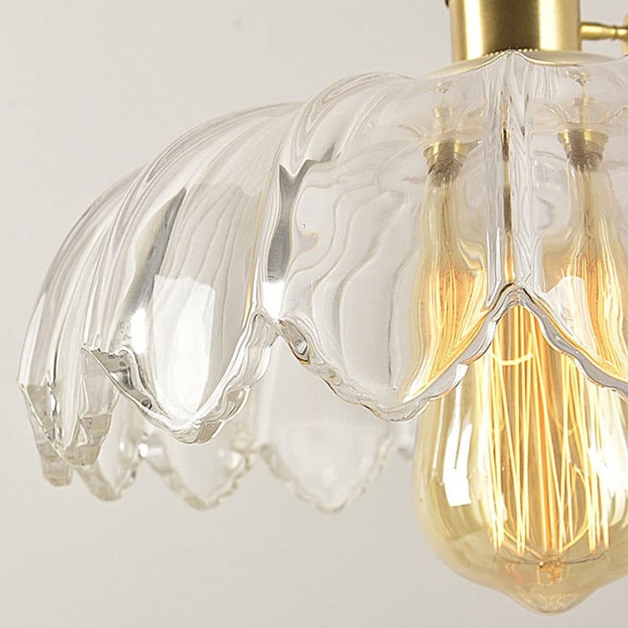 Hanglamp Bloem Gekleurd Glas – Vintage Pendant Lamp voor Eetkamer & Hal