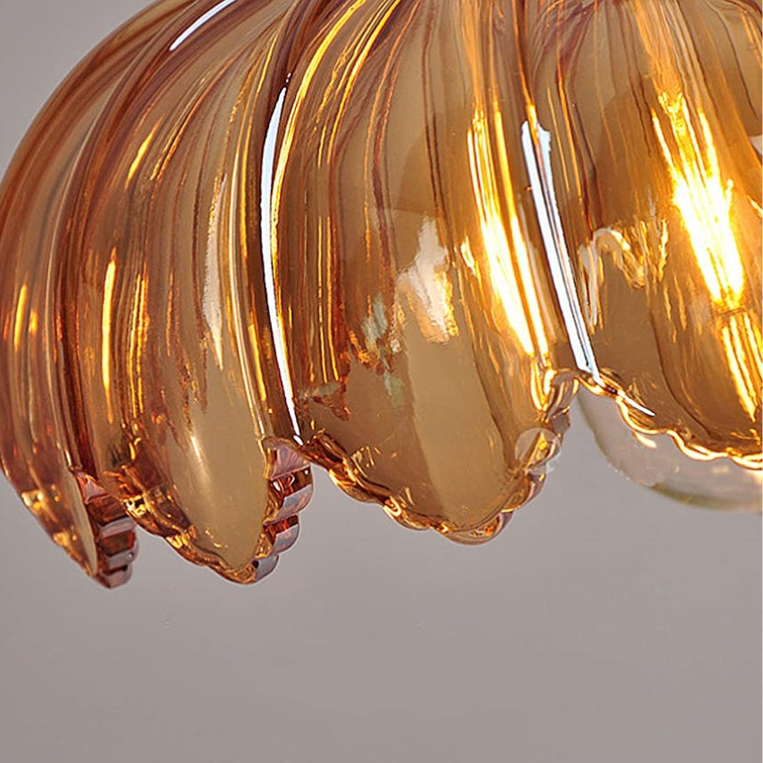 Hanglamp Bloem Gekleurd Glas – Vintage Pendant Lamp voor Eetkamer & Hal
