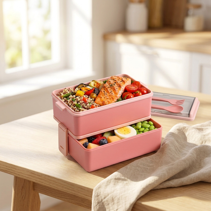 Bento lunchbox gevuld met verse maaltijd