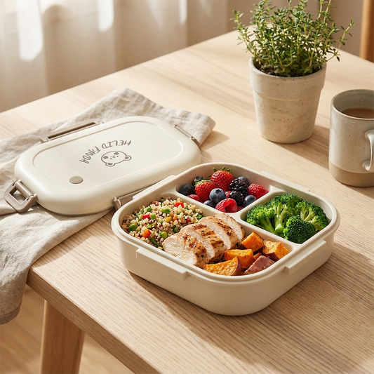 Bento lunchbox 3 vakken met verse maaltijd